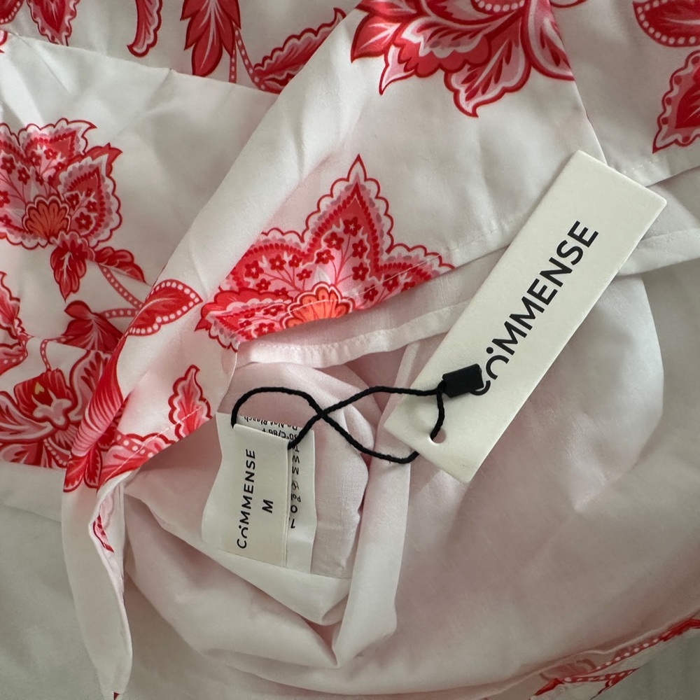 Commense white and coral Square Neck Sleeveless Sundress - Picture 5 of 7